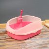 Stilvolle und langlebige Toiletten-Katzentoilette, Katzen- und Hundetablett, spritzwassergeschützte Toilette, mit Katzentoilette, Katzentoilette für den Innenhaushalt, Sandkasten, niedlich, mehrfarbi