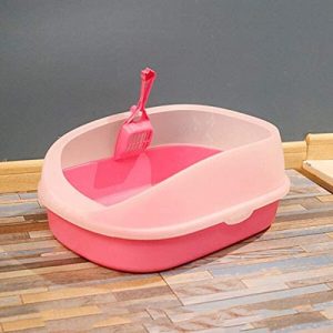 Stilvolle und langlebige Toiletten-Katzentoilette, Katzen- und Hundetablett, spritzwassergeschützte Toilette, mit Katzentoilette, Katzentoilette für den Innenhaushalt, Sandkasten, niedlich, mehrfarbi