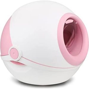 TOMYEUS Katzentoilette Katze Wurf Box Geschlossen Selbstreinigungstraining Katze Wurf Shovel Chat Toilette Katzen Winde Desodorierung Kätzchen Bettpans Anti-Spritzer Haustierzubehör (Color : Pink)
