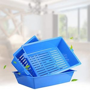 TOMYEUS Katzentoilette Katzen-Toiletten-Bett-Bett-Plastikkatze-Wurf-Box mit Tablett-Katzen-Kaninchen-Pee-Toilette for Katzenkatze-Katzentrainer Haustierzubehör (Color : 2)
