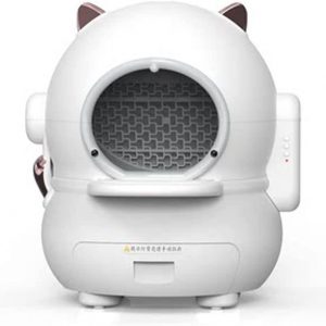 TOMYEUS Katzentoilette Smart Cat Toilet Closed Cat KOT Schaufelmaschine Automatische Katzenstreubox übergroß Haustierzubehör (Color : White)