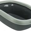 TRIXIE 40212 Be Eco Katzentoilette Carlo, mit Rand, 38 × 17 × 58 cm, anthrazit/grau-grün