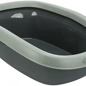 TRIXIE 40212 Be Eco Katzentoilette Carlo, mit Rand, 38 × 17 × 58 cm, anthrazit/grau-grün
