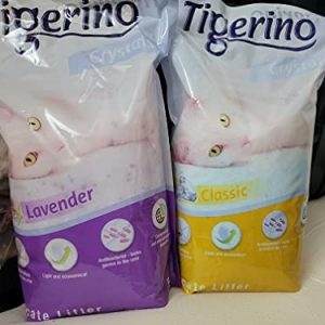 Tigerino 3 x 5 Liter Katzentoilette aus Silizium Crystals jetzt mit Lavendelduft! Schnell beseitigt Gerüche, hohe Saugkraft und gute Ergiebigkeit, umweltfreundlich.
