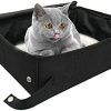 Tragbare Katzentoilette, Faltbare Katzentoilette, wasserdichte Katzentoiletten, Katzentoilette Reise für Katze Faltbare, Kratzfestes Oxford-Material, mit Deckel Für Outdoor, Park, Zuhause (Schwarz)