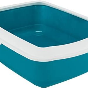 Trixie 40184 Katzentoilette Classic mit Rand, 37x15x47 cm, dunkelgrau/weiß