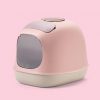 United Pets Minu, Katzentoilette mit Abdeckung, Made in Italy, Hellgrau / Rosa - Einheitsgröße