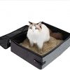 WDDP Tragbare Katzentoilette, wasserdichte Katzentoiletten, Katzentoilette Reise Für Katze Faltbare Oxford-Tuch Mit Bezug Geeignet Für Outdoor, Park, Zuhause (Klein, Grau)