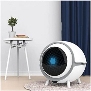 WXJ Vollständig Geschlossene Automatische Katzentoilette, Intelligente Selbstreinigende Katzentoilette mit LED-Anzeige, Geräuscharme Elektrische Toilette für fie Meisten Katzen, Leicht Zu Reinigen