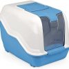 XXL Katzentoilette Netta Maxi Weiss-blau speziell für große Katzenrassen