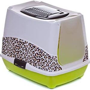 adena Katzentoilette Haube Safari braun - Unterschale hellgrün