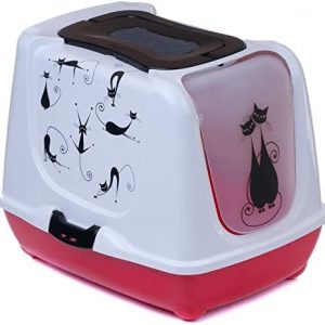 adena Katzentoilette Trendy 50 Silhouette schwarz Unterschale rot
