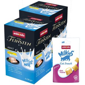 animonda vom Feinsten Huhn + Milchkern 12x100g + Milkies 30g