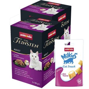 animonda vom Feinsten Lamm in Kräutersauce 12x100g + Milkies 30g