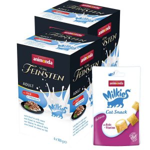 animonda vom Feinsten Rind in Milchsauce 12x100g + Milkies 30g