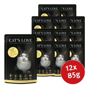 Cat’s Love Nassfutter Huhn Pur mit Leinöl & Brennnessel 12x85g