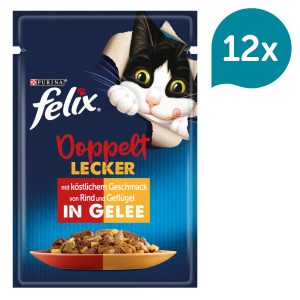 FELIX So gut wie es aussieht Doppelt Lecker in Gelee mit Rind und Geflügel 12x85g