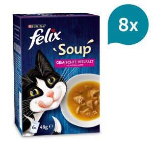 FELIX Soup Gesmischte Vielfalt mit Rind, Huhn und Thunfisch 8x6x48g