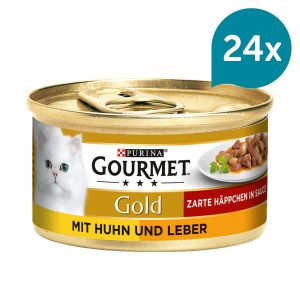 GOURMET Gold Zarte Häppchen in Sauce Huhn & Leber 24x85g