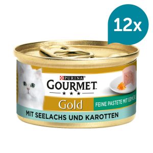 GOURMET Gold Feine Pastete mit Gemüse Seelachs & Karotten 12x85g