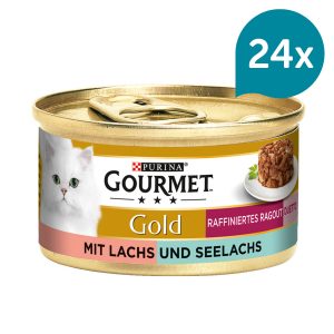 GOURMET Gold Raffiniertes Ragout Duetto Lachs & Seelachs 24x85g