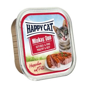 Happy Cat Minkas Duo Geflügel und Rind 12x100g