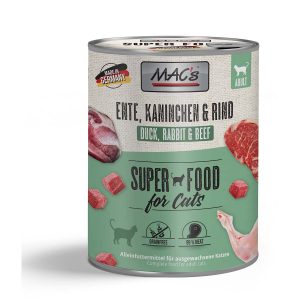 MAC’s Cat Fleischmenü Ente, Kaninchen und Rind 12x800g