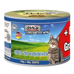 MAC’s Cat Feinschmecker Menü Ente und Kaninchen 6x180g