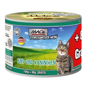 MAC’s Cat Feinschmecker Menü Rind und Kaninchen 6x180g