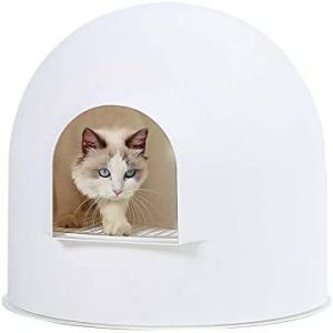 pidan Katzentoilette in Igluform, extra großes Kupel-Katzenklo, hundesichere Katzentoilette mit modernem minimalistischem Design, Gewinner des Möbel Dot Design Award 2016