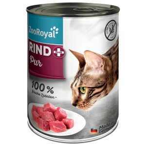 ZooRoyal Rind pur Katzenfutter 6x400g 12x400g